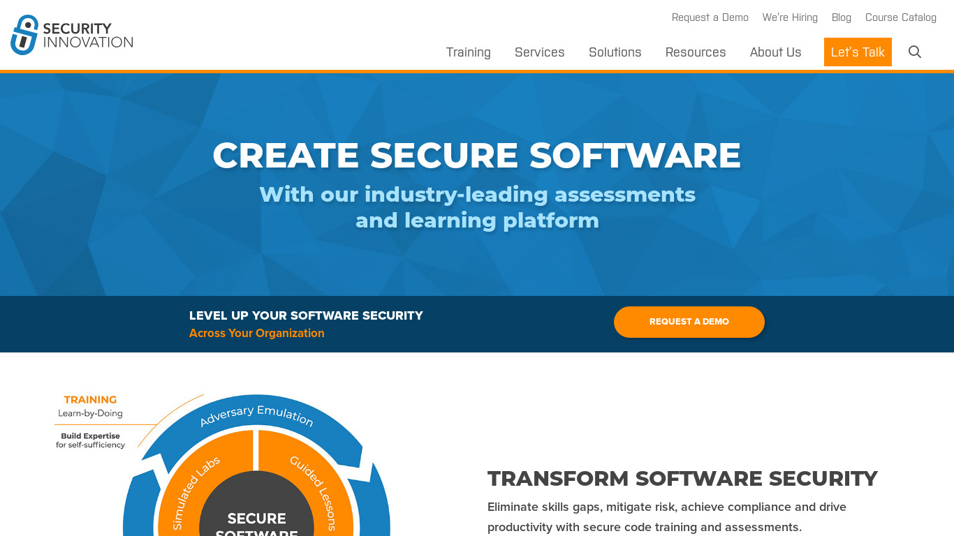 Security Innovation Landing page