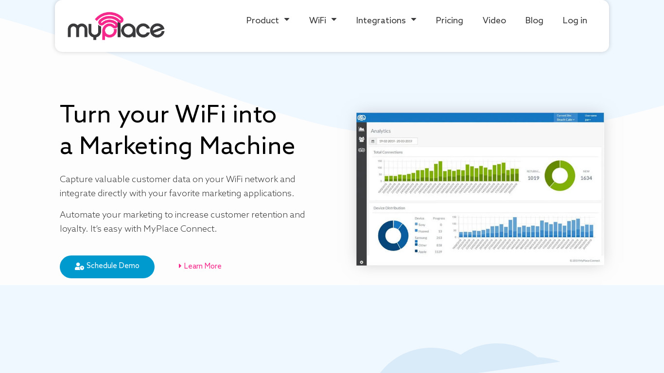 MyPlace Connect Landing page