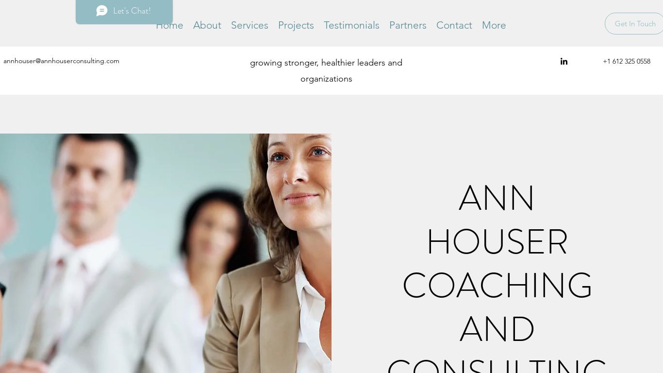 Ann Houser Consulting Landing page