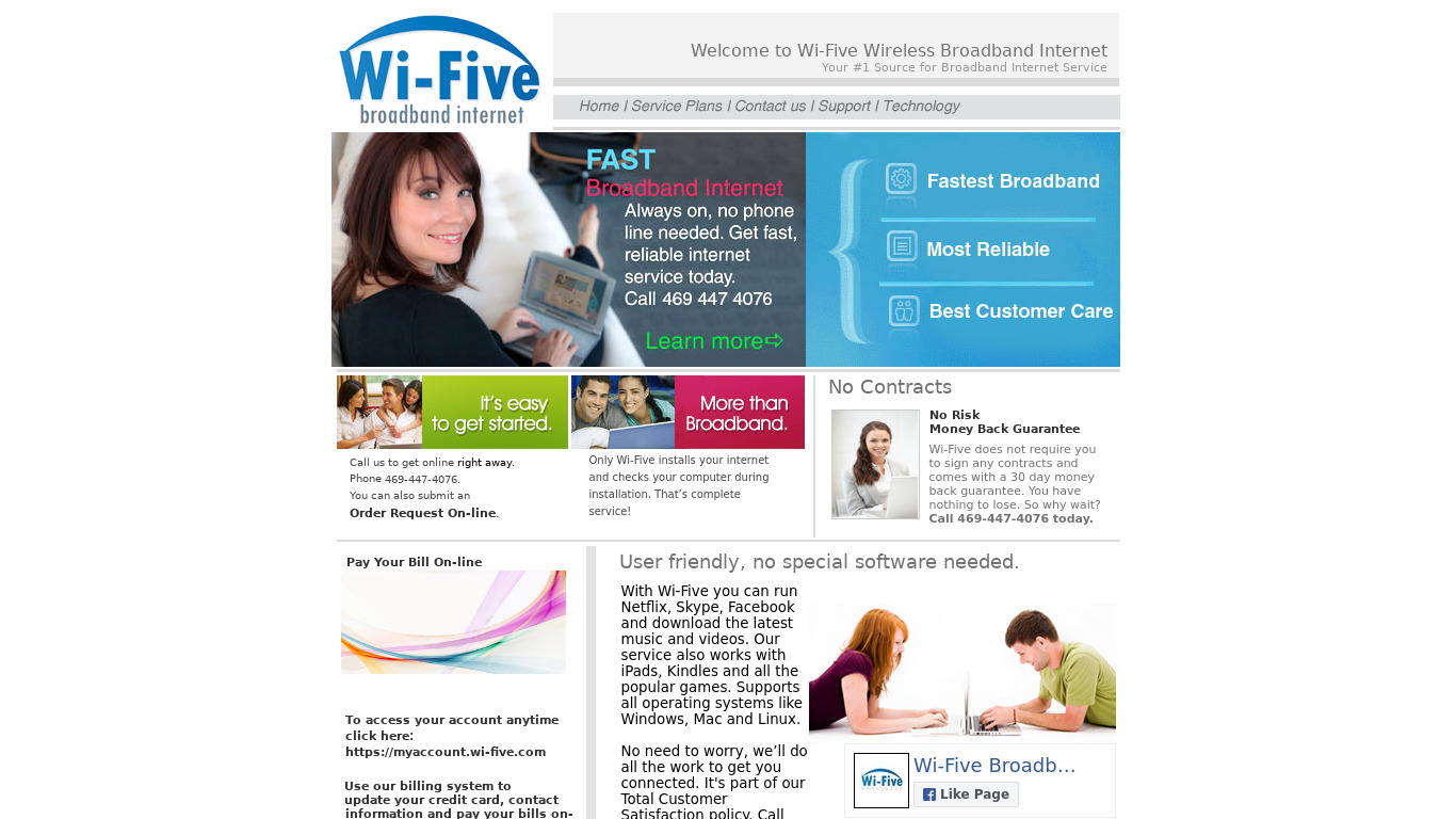 WiFive Landing page