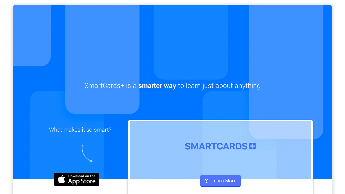 SmartCards+ Landing page