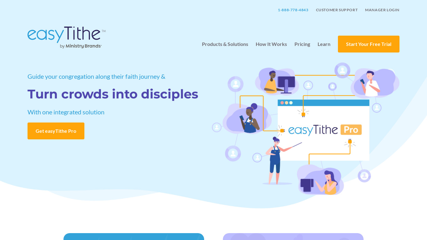 easyTithe Landing page