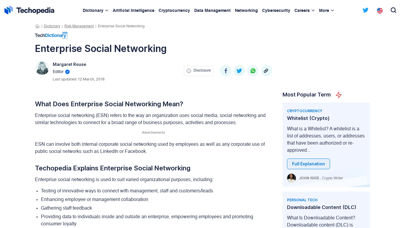 Enterprise Social Network Landing page