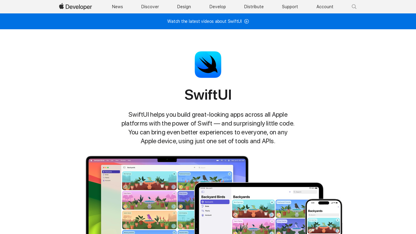SwiftUI Landing page