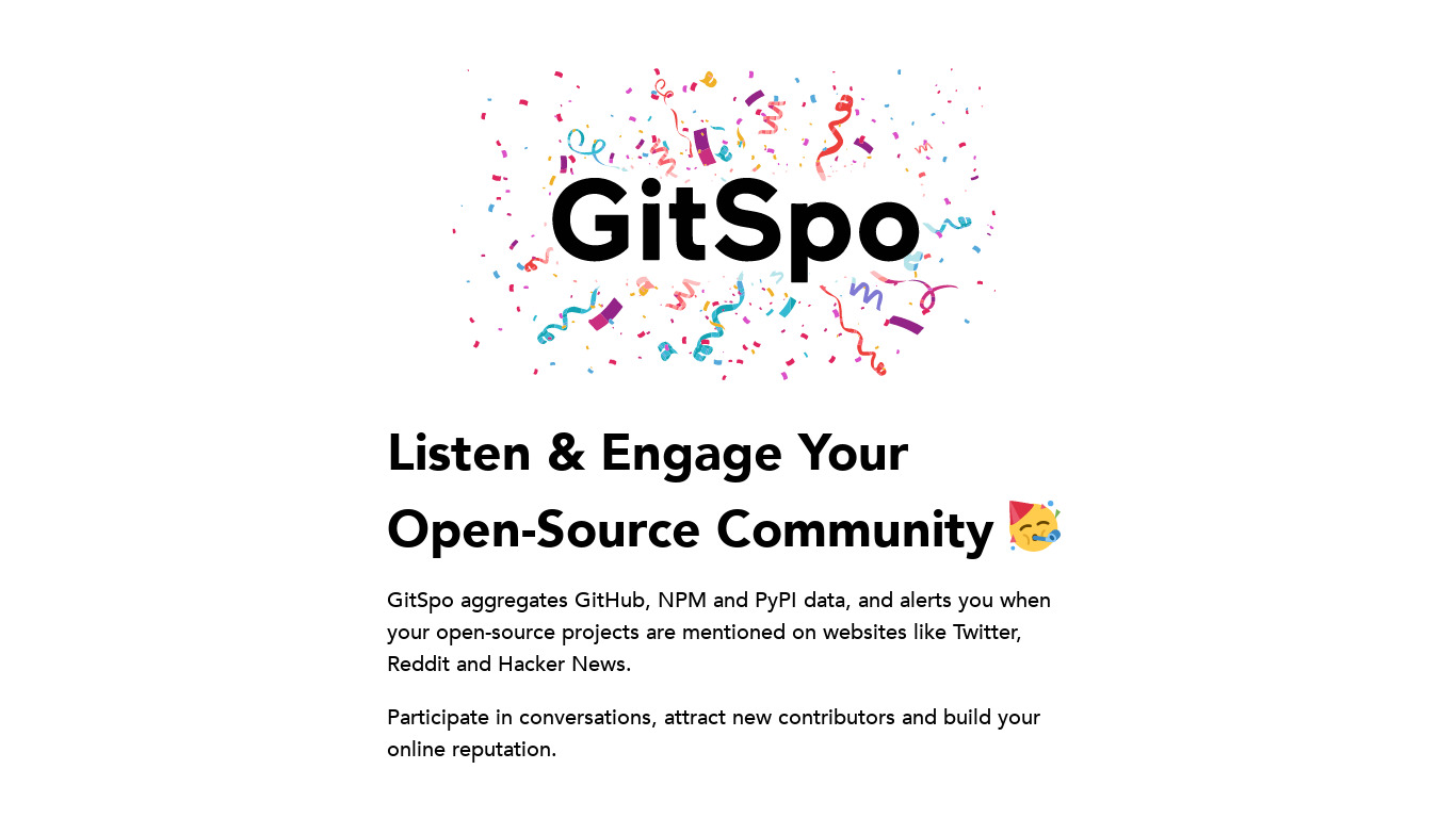 GitSpo Landing page