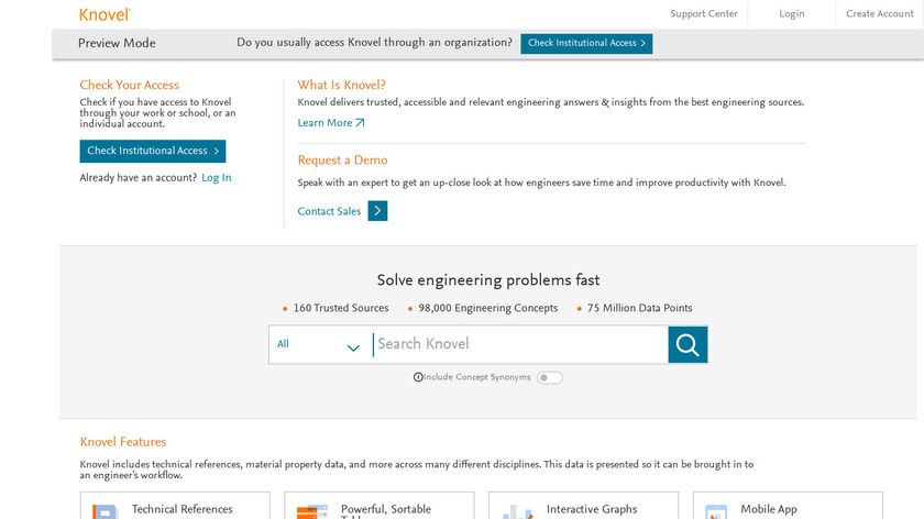 Knovel Landing Page