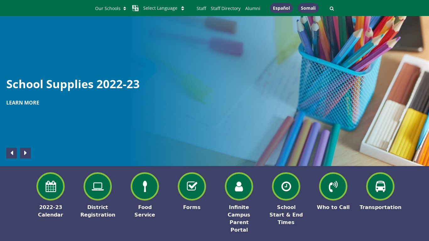 Green Bay Schools Launchpad Landing page