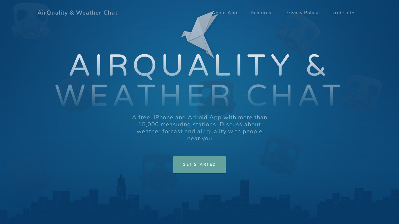 AirQuality & Weather Chat Landing page