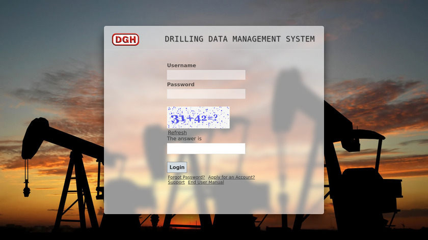 Drilling Data Management System (DDMS) Landing Page