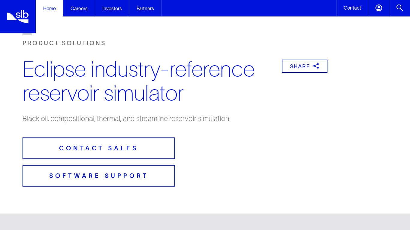ECLIPSE Industry-Reference Reservoir Simulator Landing page
