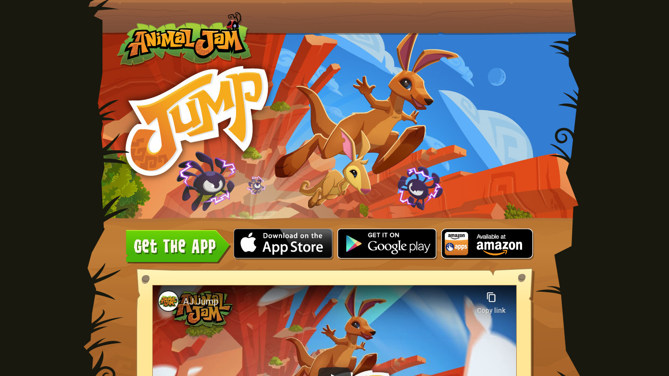 AJ Jump: Animal Jam Kangaroos Landing page