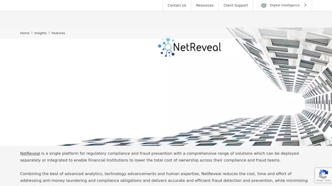 NetReveal Landing page