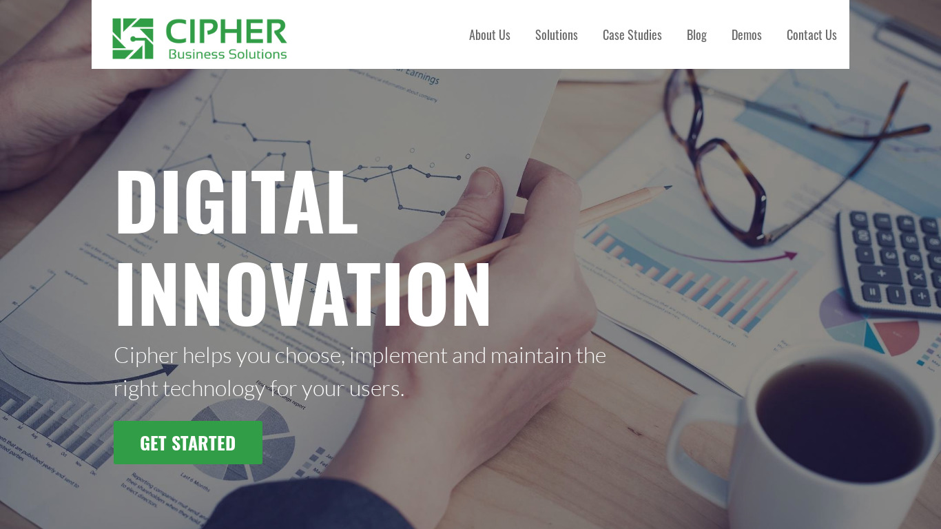 Cipher Business Solutions Landing page