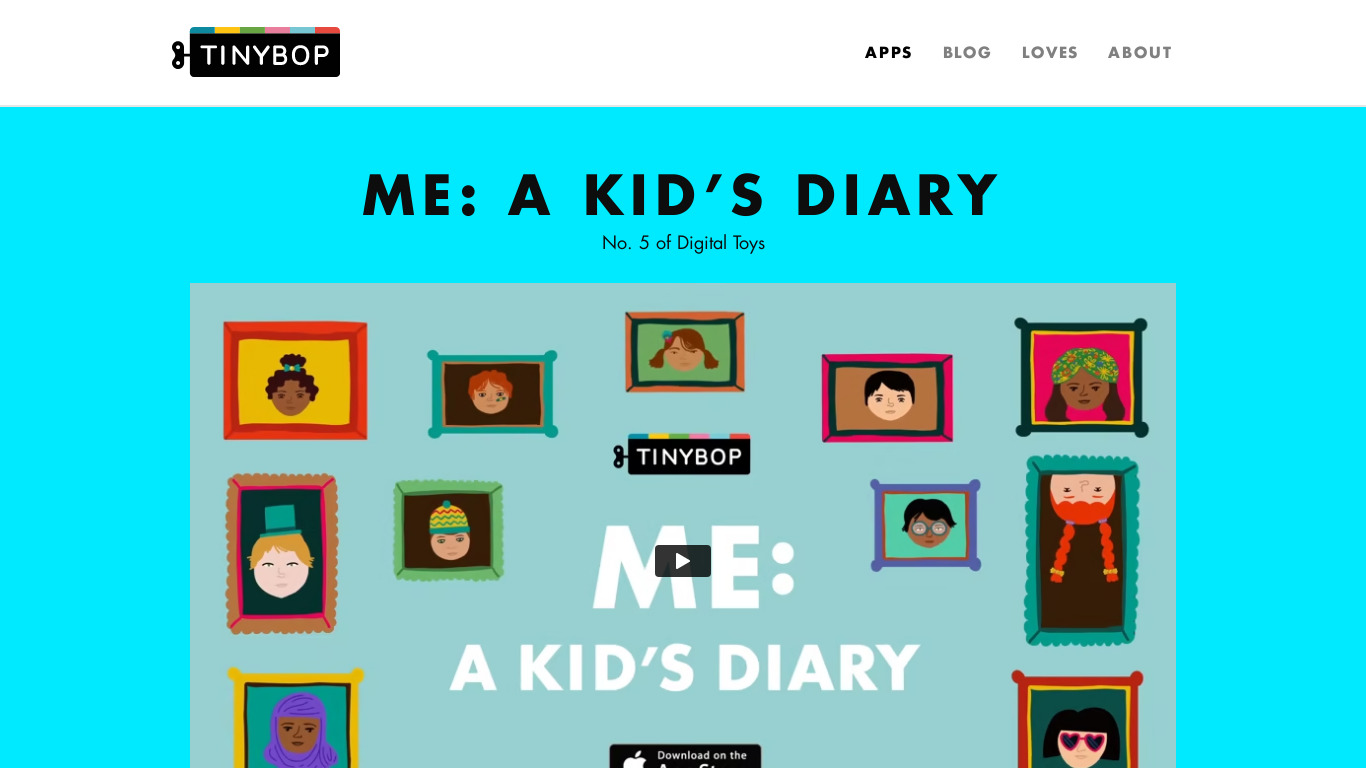 Me by Tinybop Landing page