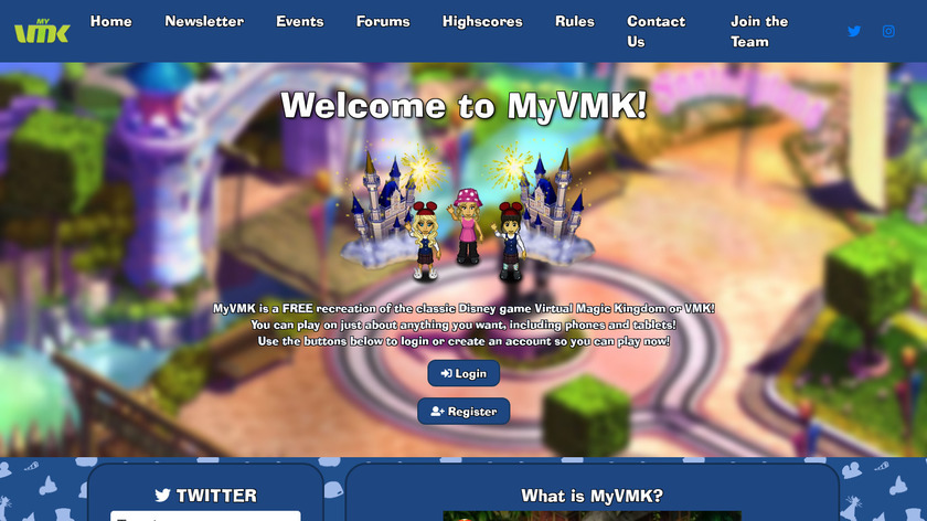 Virtual Magic Kingdom Landing Page