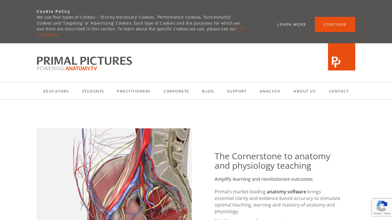Primal Pictures 3D Human Anatomy Landing page
