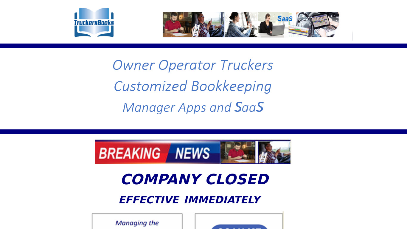 TruckersBooks Landing page