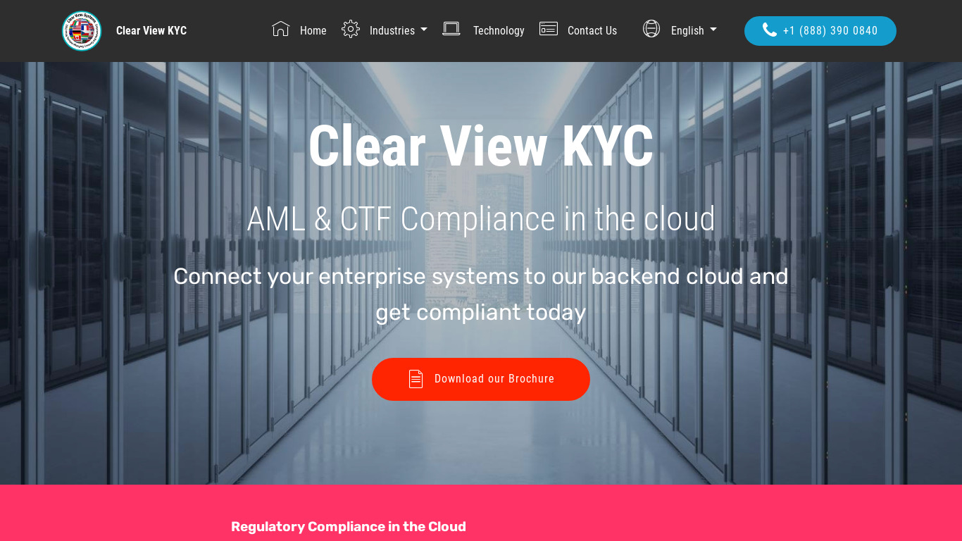 Clear View KYC Landing page