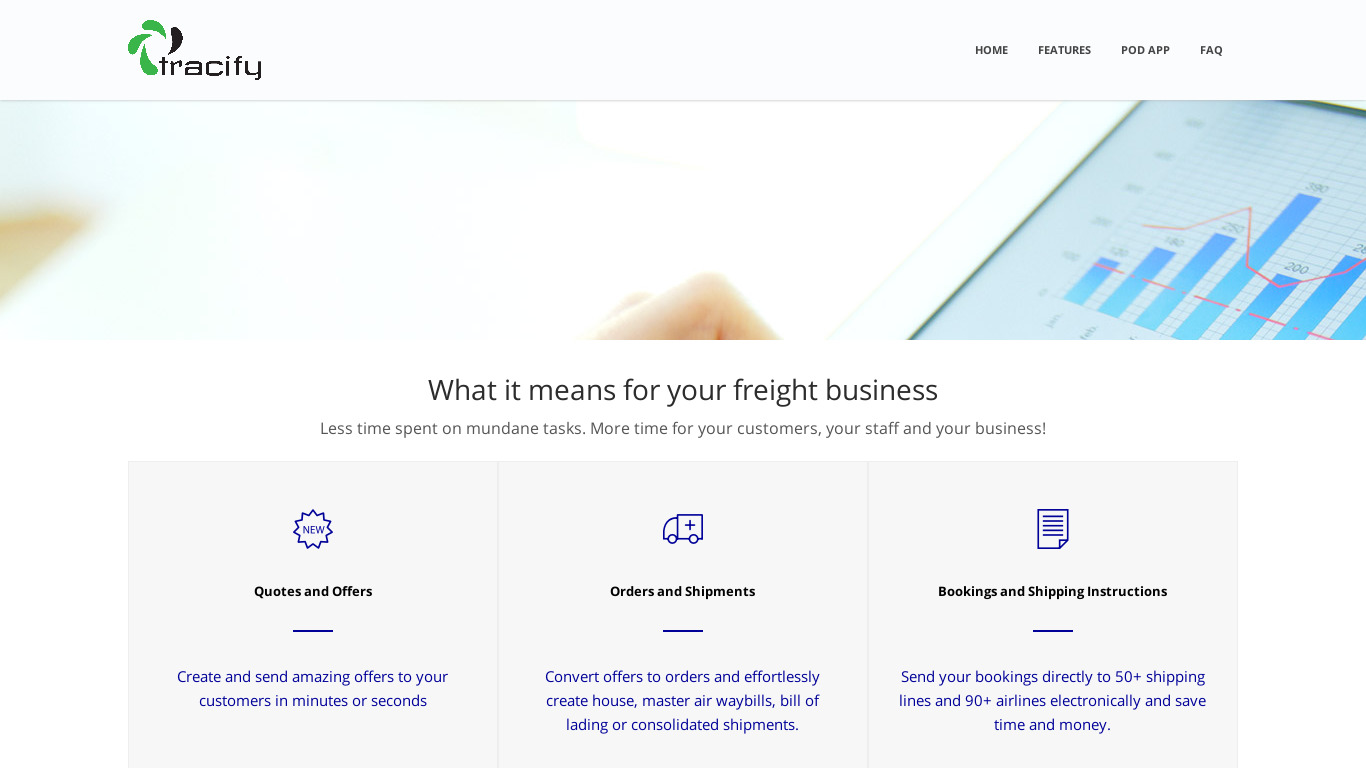 TraciFY Landing page