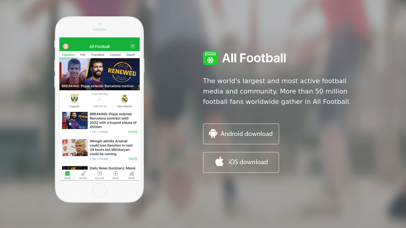 All Football Landing page