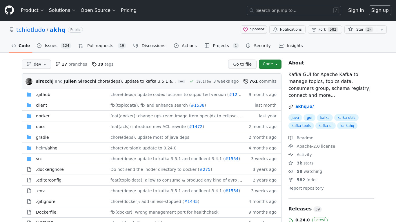 KafkaHQ Landing page