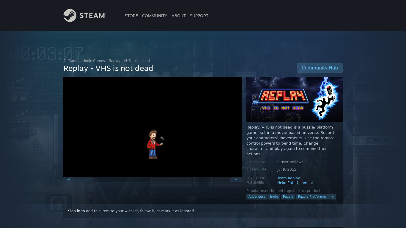 Replay: VHS is not dead Landing page