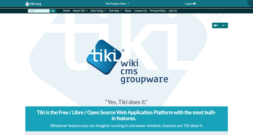 Tiki Wiki CMS Groupware Landing Page