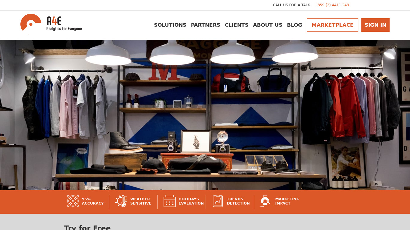 a4RetailStores Landing page