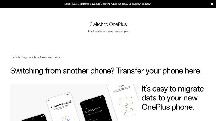 OnePlus Switch Landing Page