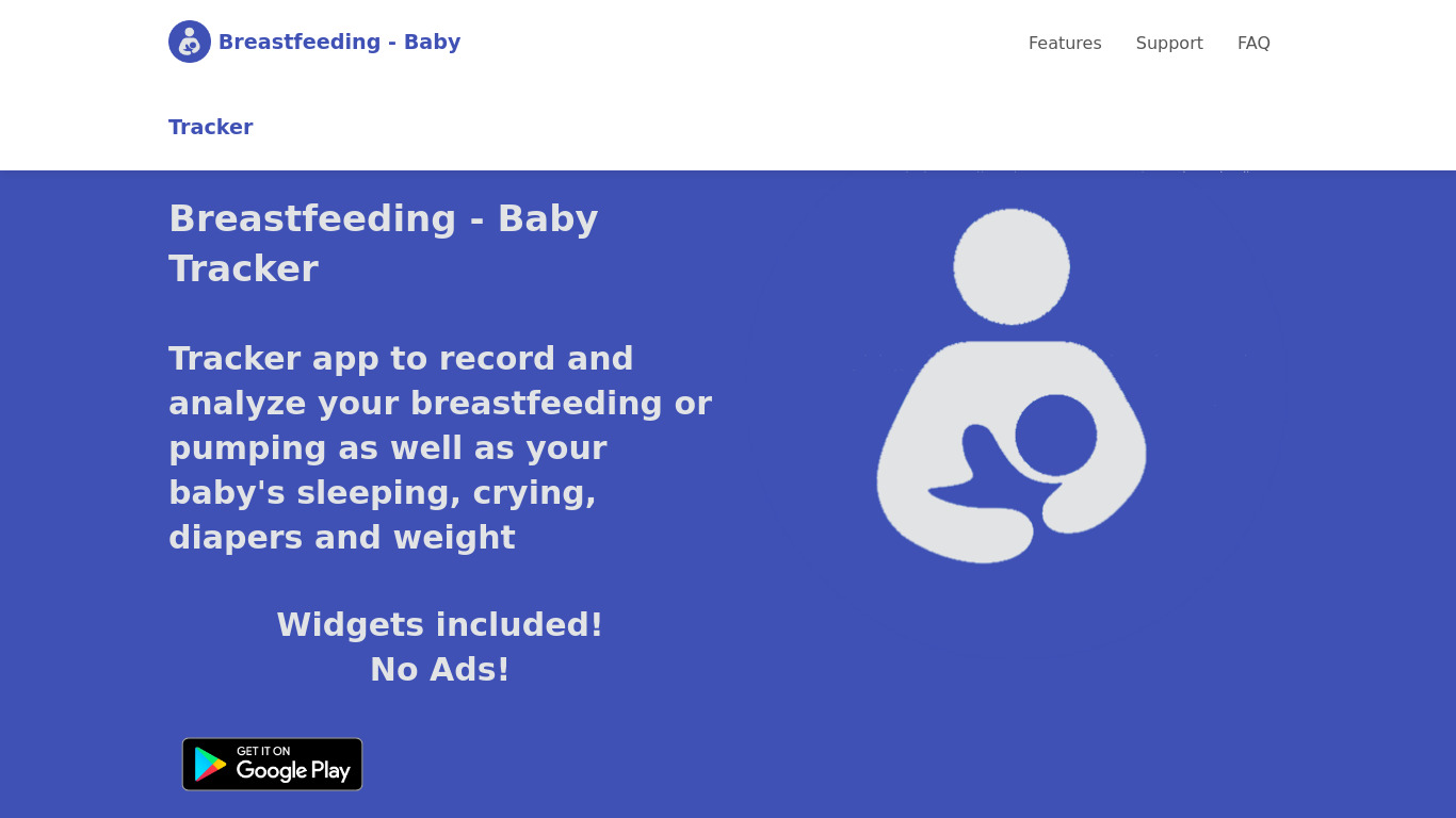 Breastfeeding – Baby Tracker Landing page
