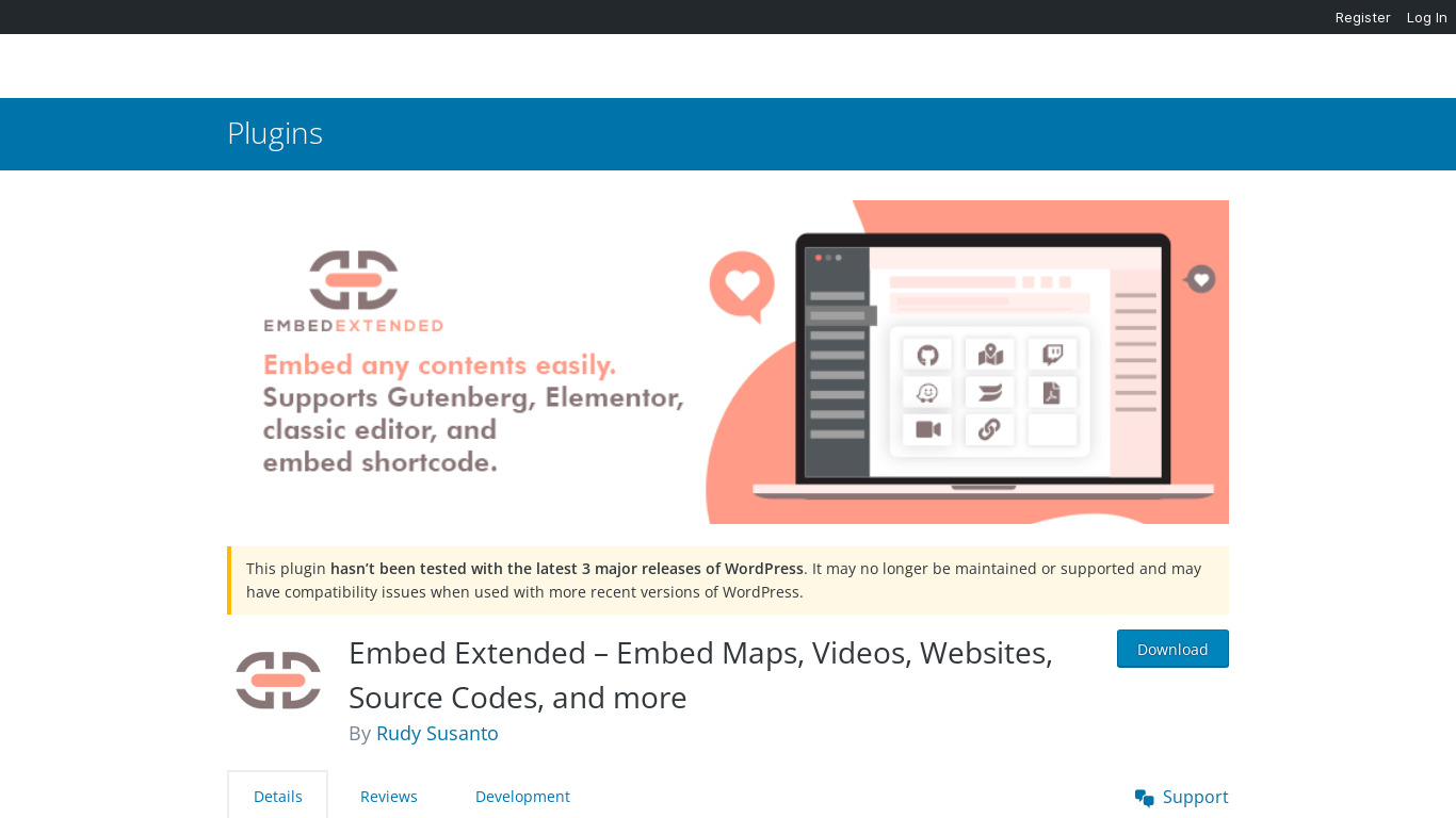 Embed Extended Landing page
