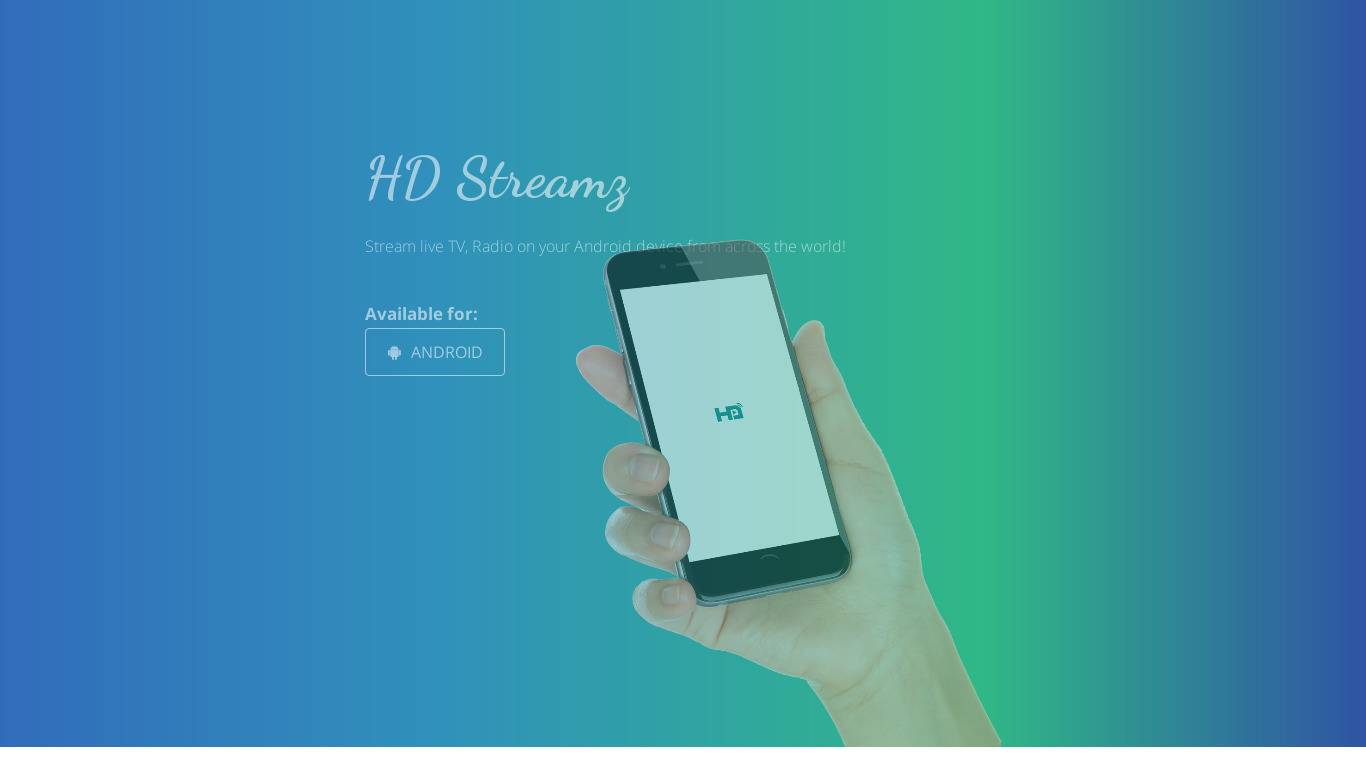 HD Streamz Landing page