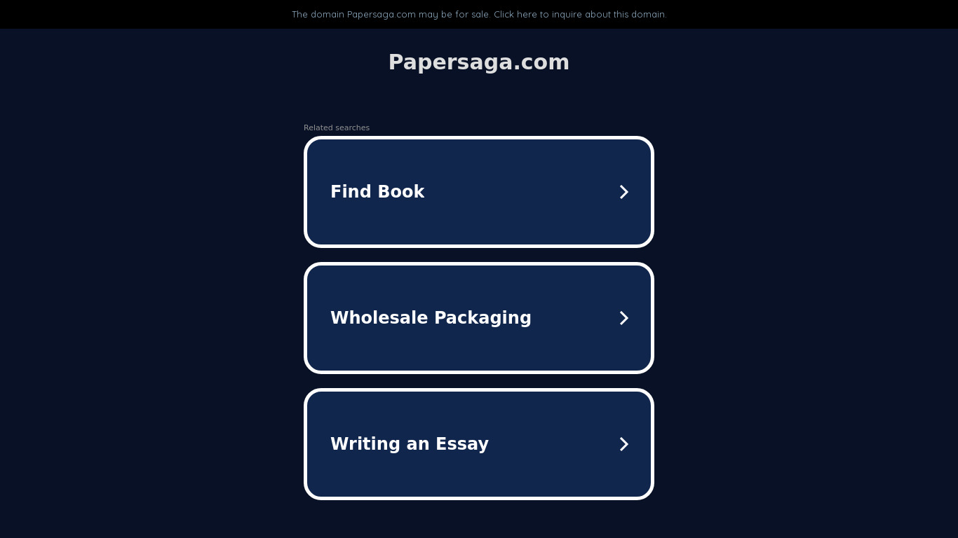 Paper Saga Landing page