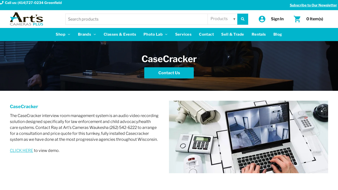 CaseCracker Landing page