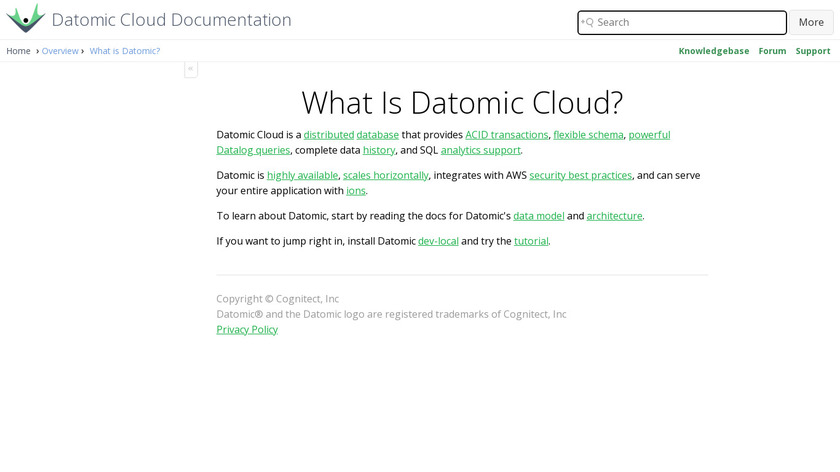 Datomic Cloud Landing Page
