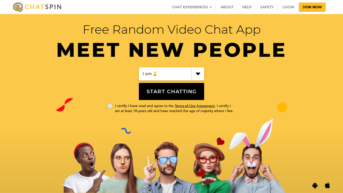 Chatspin Landing page