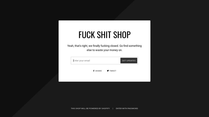 FuckShitShop Landing Page