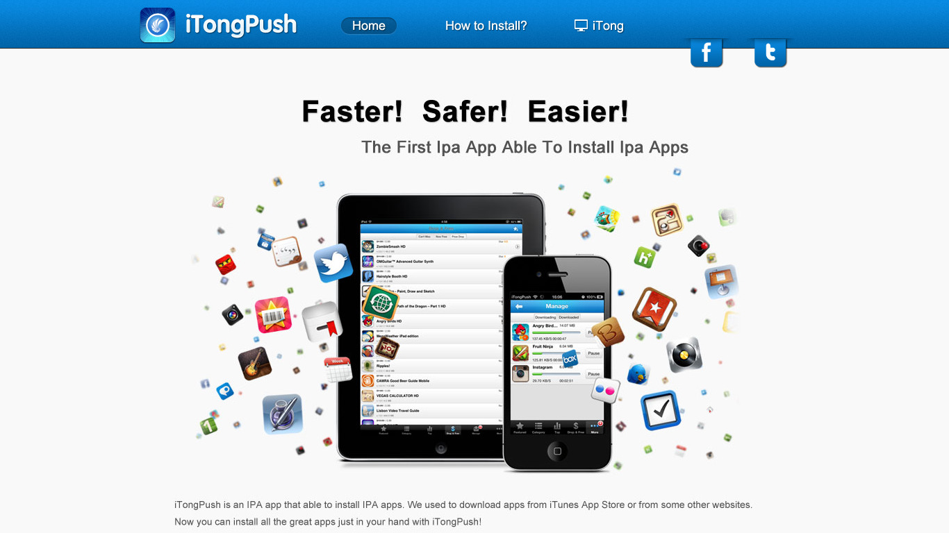 iTongPush Landing page