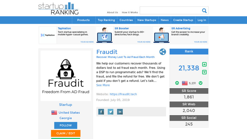 Fraudit Landing Page