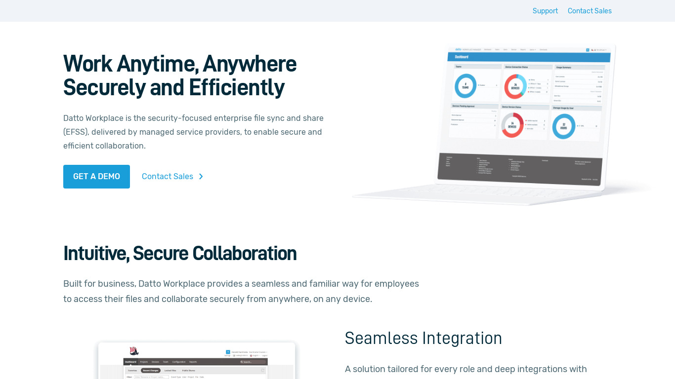 Datto Workplace Landing page