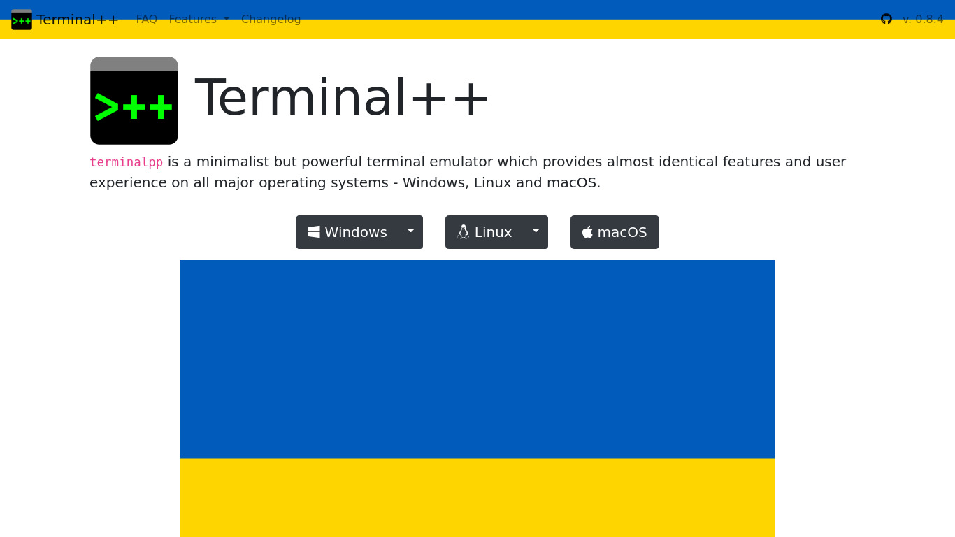 terminalpp Landing page