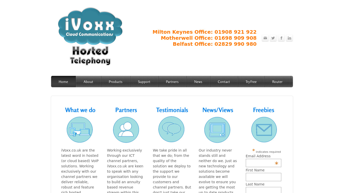 iVoxx Landing page