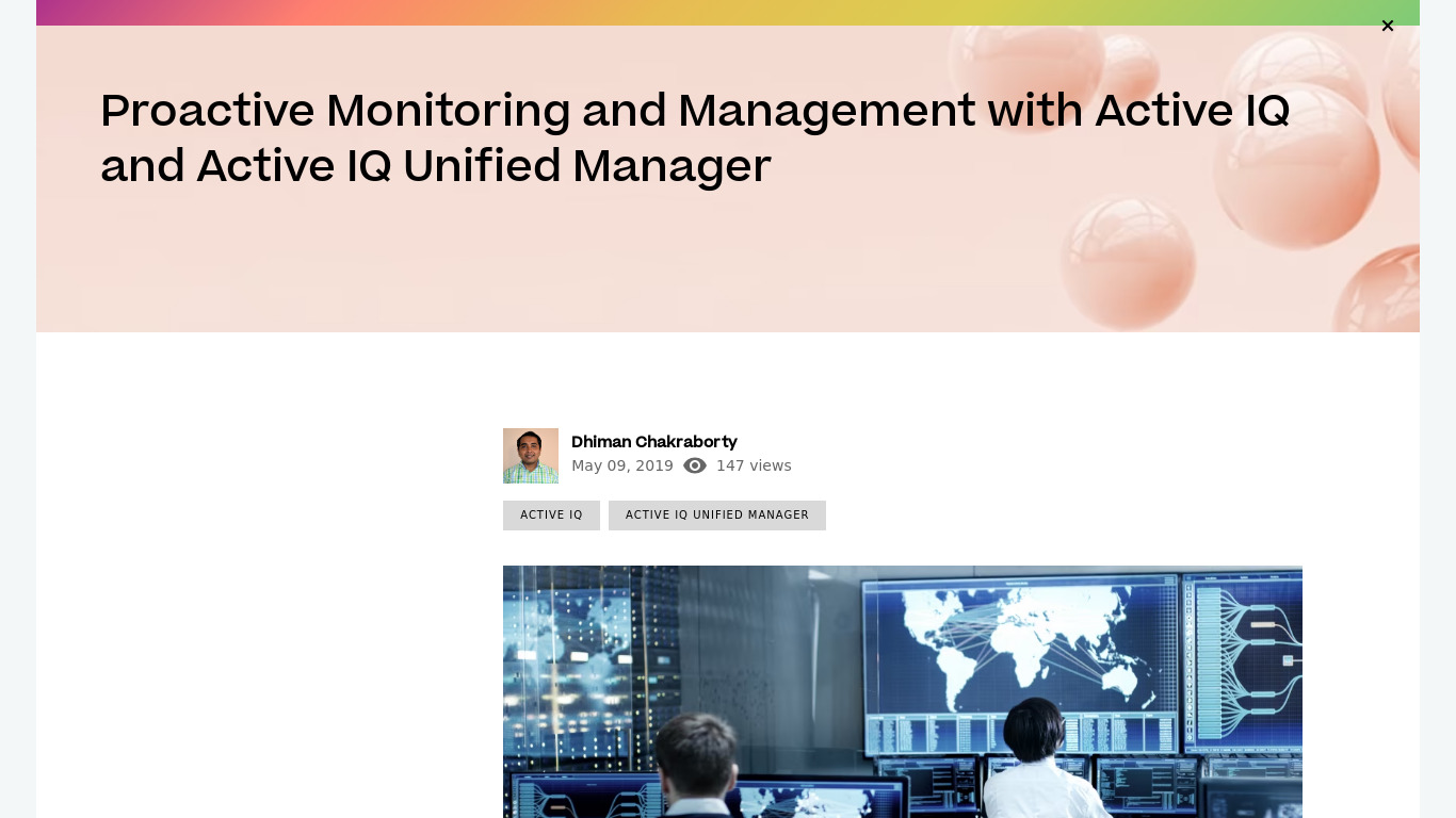 Active IQ Unified Manager Landing page