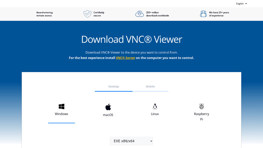 VNC Viewer Landing Page