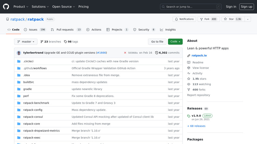 Ratpack Landing Page