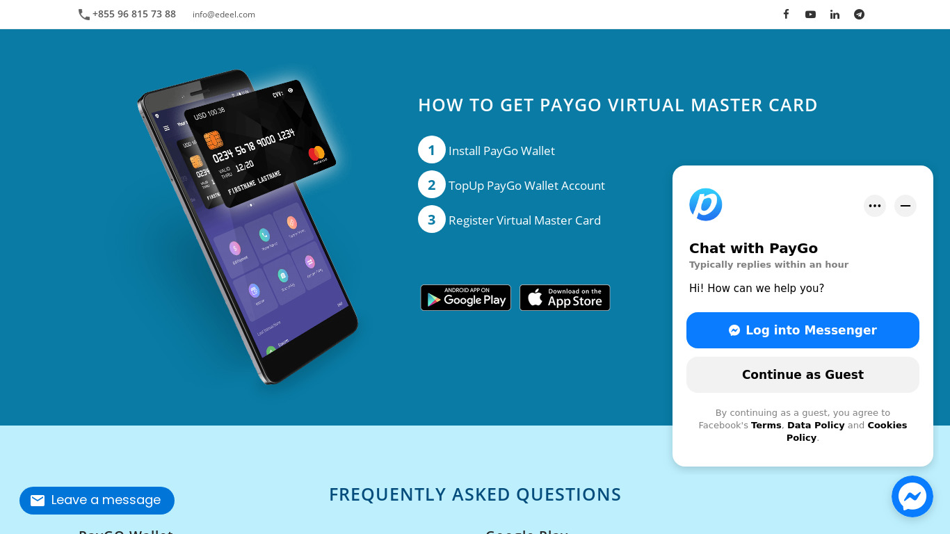 PayGo Wallet Landing page