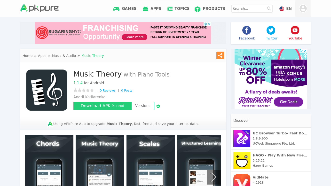 Music Theory with Piano Tools Landing page