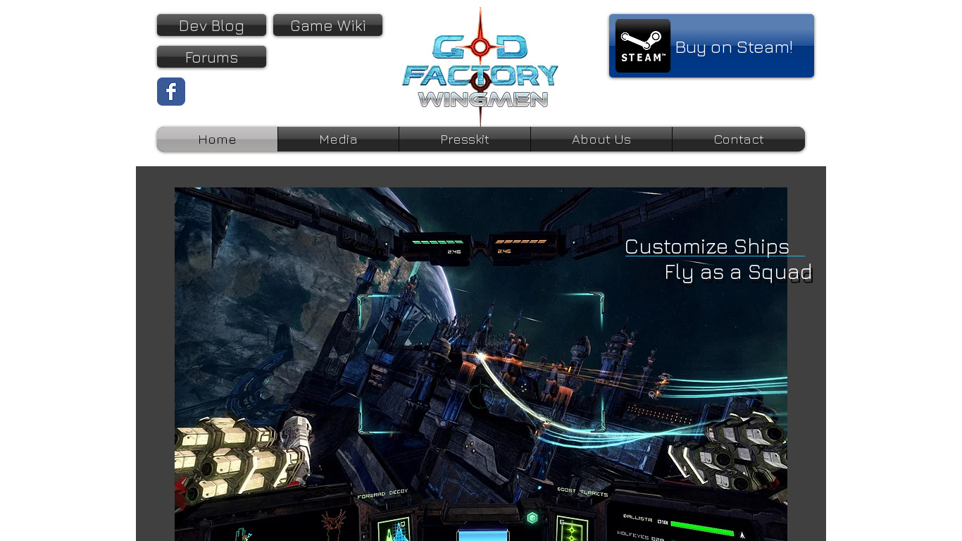 GoD Factory: Wingmen Landing page