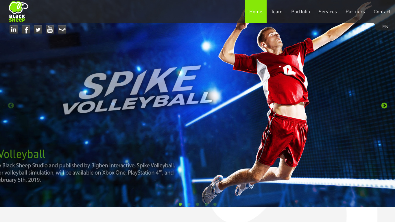 Spike Volleyball Landing page