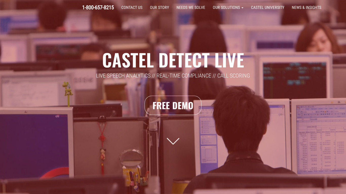 Castel Detect LIVE Landing page